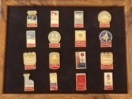 Pin Brosche Badge, 16 Pin Coca-Cola in Schaukasten - rar
