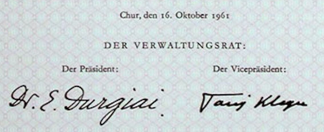 Documenti: Logishof AG Chur - 1961 – Usato da Solothurn venduto da Sgasche 1