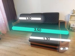 Ecksofa (Kunstleder) zum Verkauf