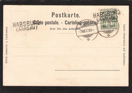 Stabstempel Habsburg ( Aargau) auf AK Habsburg , 7.Vlll.1903
