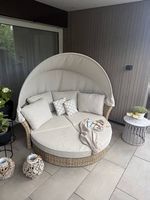 Drehbare Sonneninsel mit Sonnendach Gartenliege Lounge