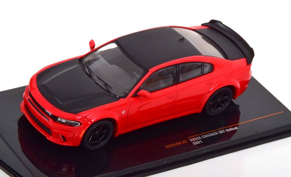 Dodge Modellini d'auto: Dodge Charger SRT Hellcat seit 2021 rot  / schwarz      1:43 – Nuovo e nell'imballaggio originale da Gerlafingen venduto da espero88