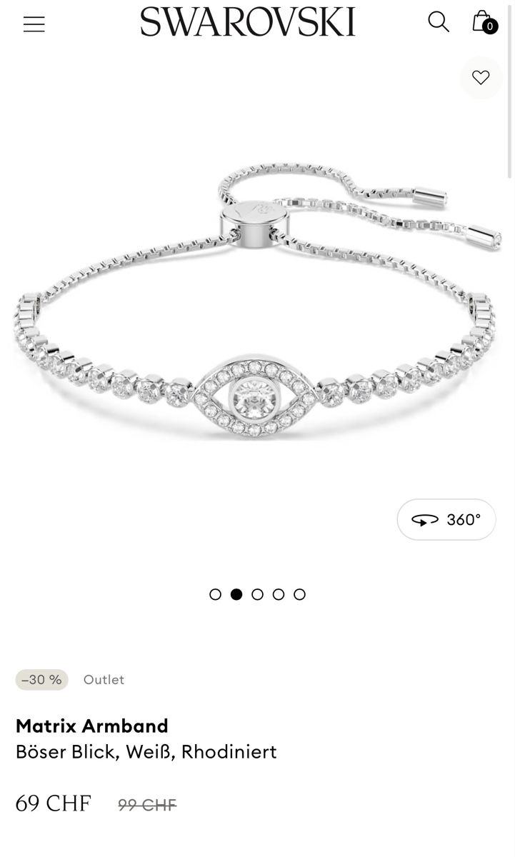 Swarovski Bracciali & Braccialetti: Swarovski Evil Eye Armband – Usato da Urdorf venduto da alnalo 3