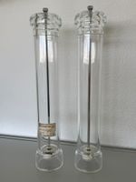 2 hohe Gewürzmühlen / Salz- & Pfeffermühlen – transparent