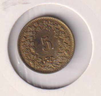 Tutti le monete: Schweiz: 5 Rappen Messing 1918 – Usato da Eschlikon TG venduto da PhilCon 1