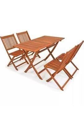 Tische: +Gartensitzgruppe Akazien holz 5 Tlg – Neu und originalverpackt aus Amriswil von JaJa-Express 1