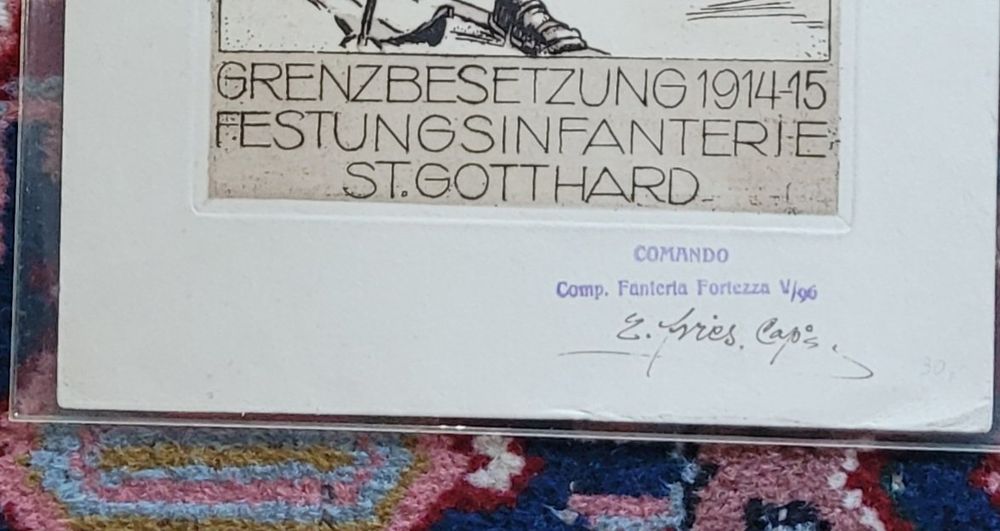 Documents: Armee Suisse diploma servizio San Gottardo 1914 – D'occasion à Lugano par lineol59 1
