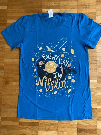 T-Shirt blau Gr.S Every day I‘m nifflin Harry Potter Fantast