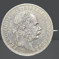 Historische Silber-Münzbrosche 1885 "Viribus Unitis" Rarität