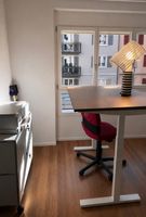 Stehschreibtisch elektrisch höhenverstellbar, weiss, Top ...