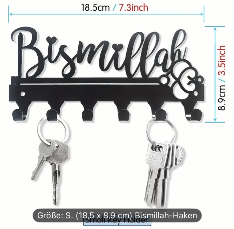 Produktbild von Schlüsselbrett Ohne Bohren Schlüsselhaken Hoe Wand-Schlüsselanhänger 5 Haken, Dekorativ, Einfache Marshall Schlüsselbrett
