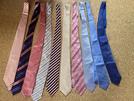 10 Krawatten blau/ Rosa/Streifen
