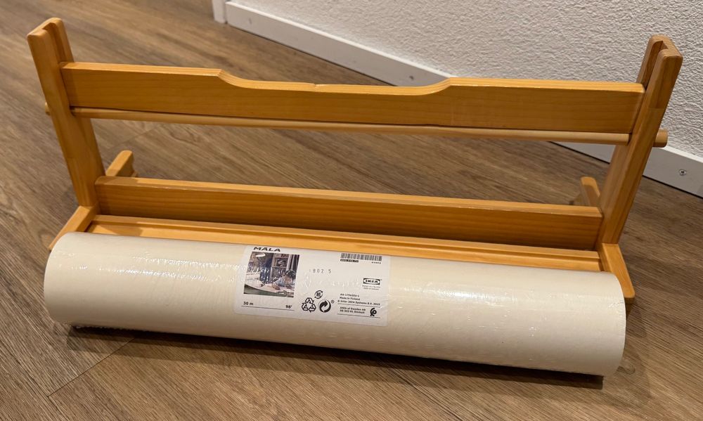 Tisch-Papierrollenhalter Aus Holz – 35x17x11 Cm, Großer Fassungsvermögen, Für Zeichenpapier, Kreativbereich, Kinder & Basteln