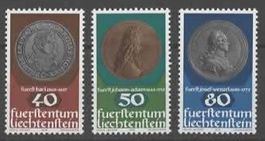 Liechtenstein 1978 Münzen und Medaillen Nr.  648-650**
