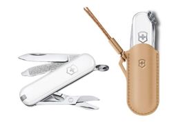 Victorinox Classic SD weiss inkl. Leder - Etui