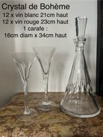 Verres et carafe en Crytal de Bohème