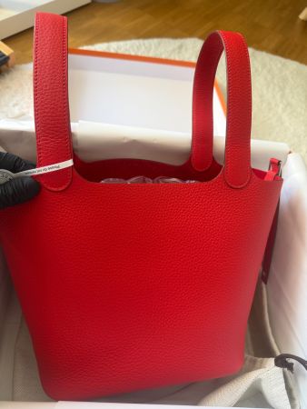 Hermès Picotin 22 rouge de coeur, Palladium Hardware