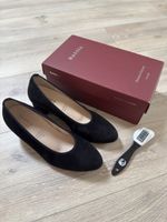 HASSIA Schwarze Absatzschuhe, Samtziegen-Leder,