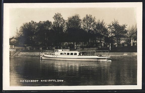 Cartoline postali: Foto-AK Motorboot Rheinfelden, Heckansic – Usato da Berlin venduto da bartko-reher