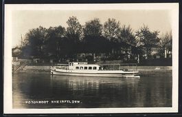 Foto-AK Motorboot Rheinfelden, Heckansic