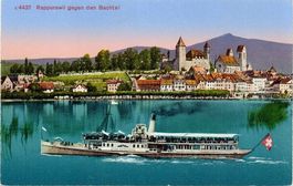 RAPPERSWIL Dampfschiff Stadt Rapperswil - spez. Stempel 1919
