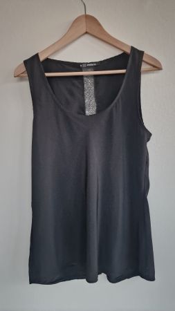 Festliches Damen Top Zebra Gr. M Schwarz mit Spitzeneinsatz