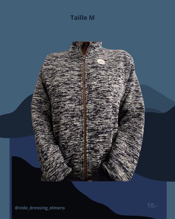 Veste chaude en maille chinée.