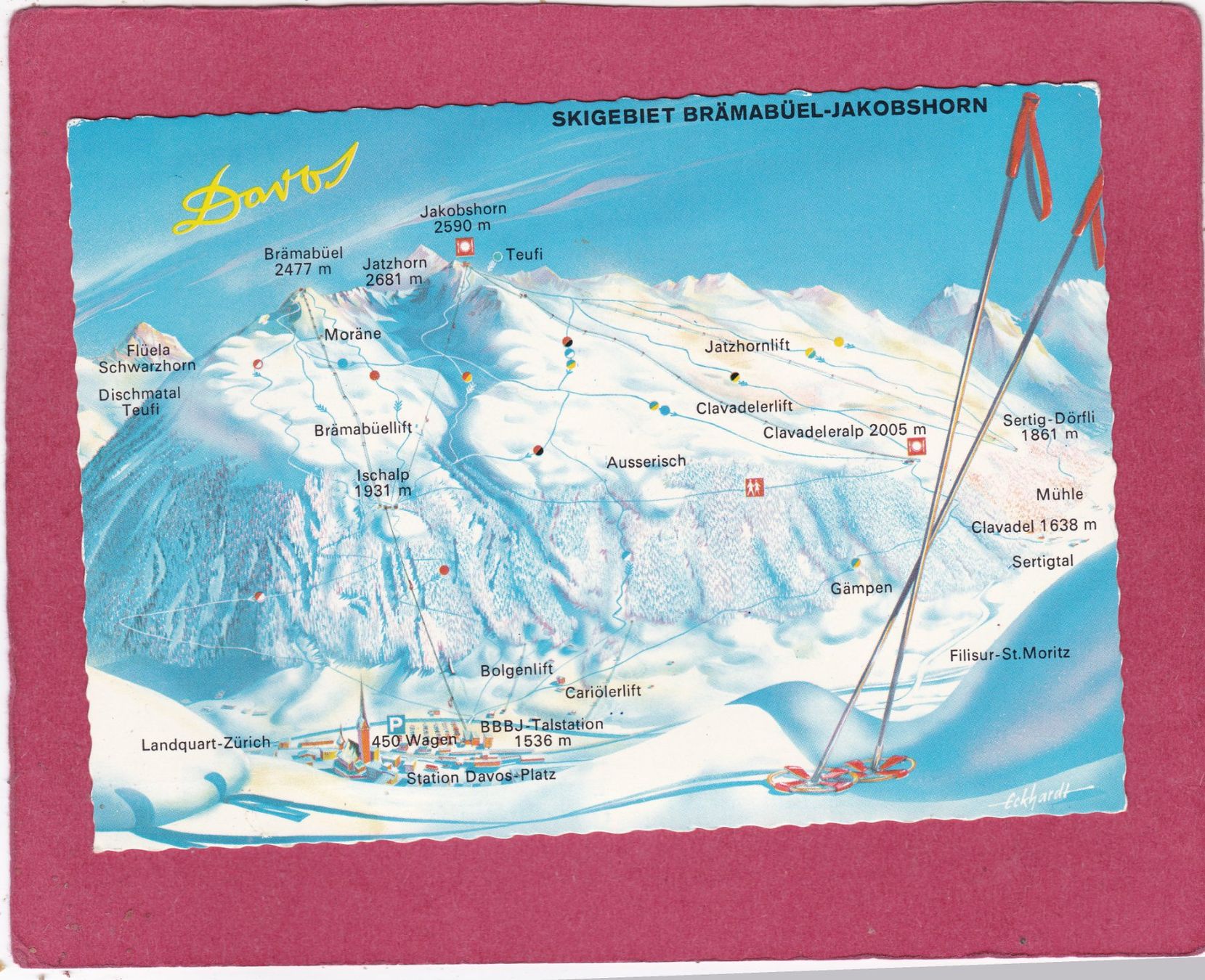 Cartes postales: Davos Skigebiet 1967 – D'occasion à Herisau par Lisegrat2008