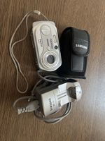 Samsung Digimax A63 Kamera mit Ladekabel und Tasche