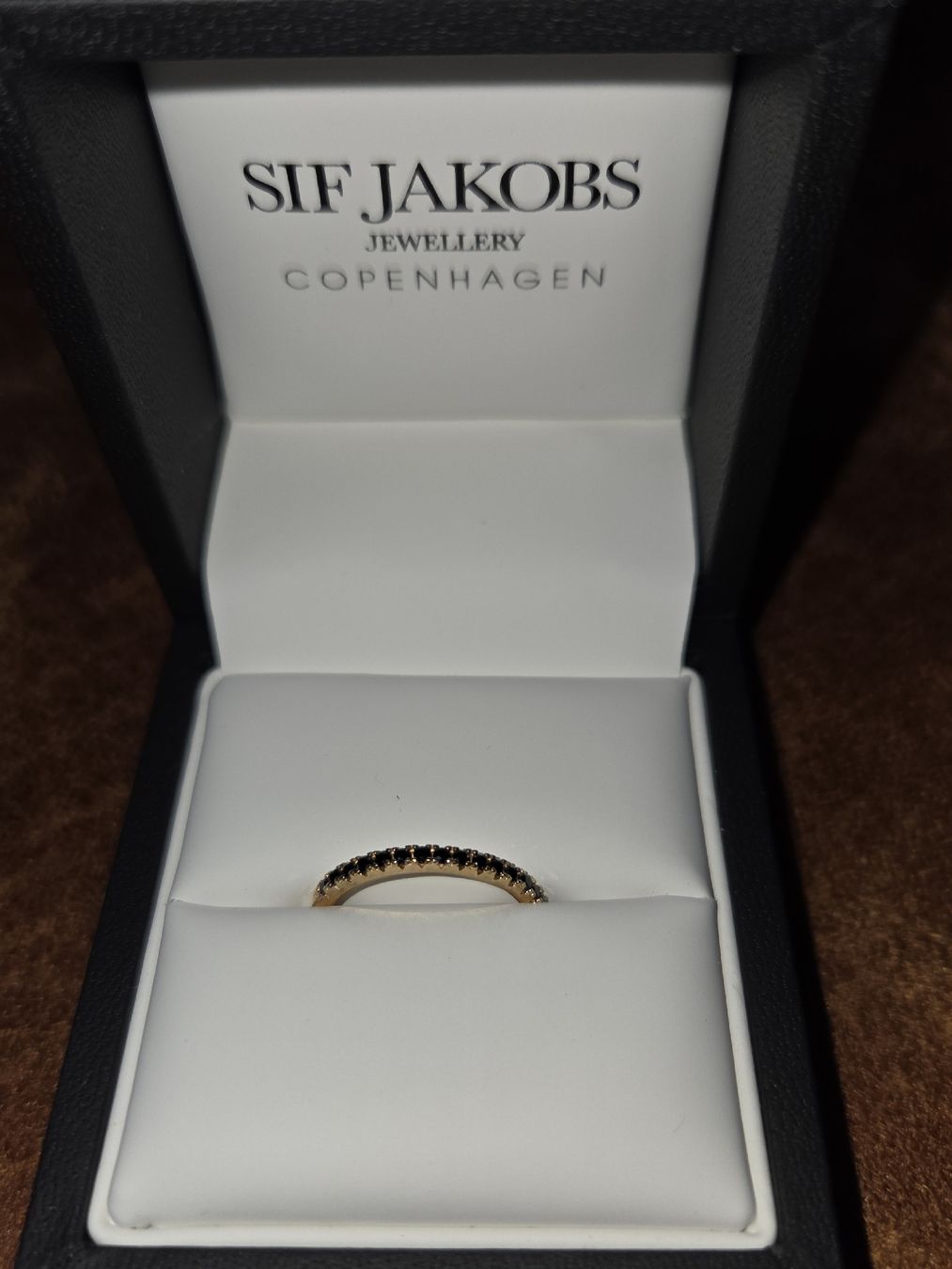 Anelli: Ring Silber 925 -goldfarbig mit schwarzen Steinen SIF Jakobs – Usato da Grosshöchstetten venduto da Dirue 1