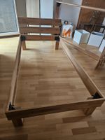Holzbett Rahmen Massivholz Demontiert 100x200 cm, 2 Stck.