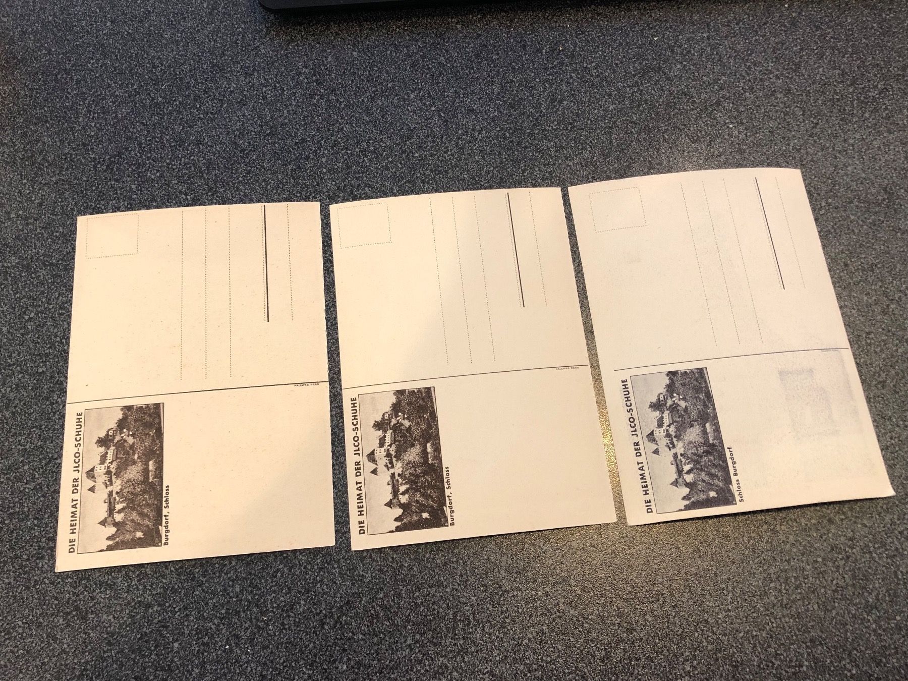Alle Briefmarken: Brief JLCO Schuhe mit 7 Werbekarten 1930 – Gebraucht aus Lufingen von Rac0 5