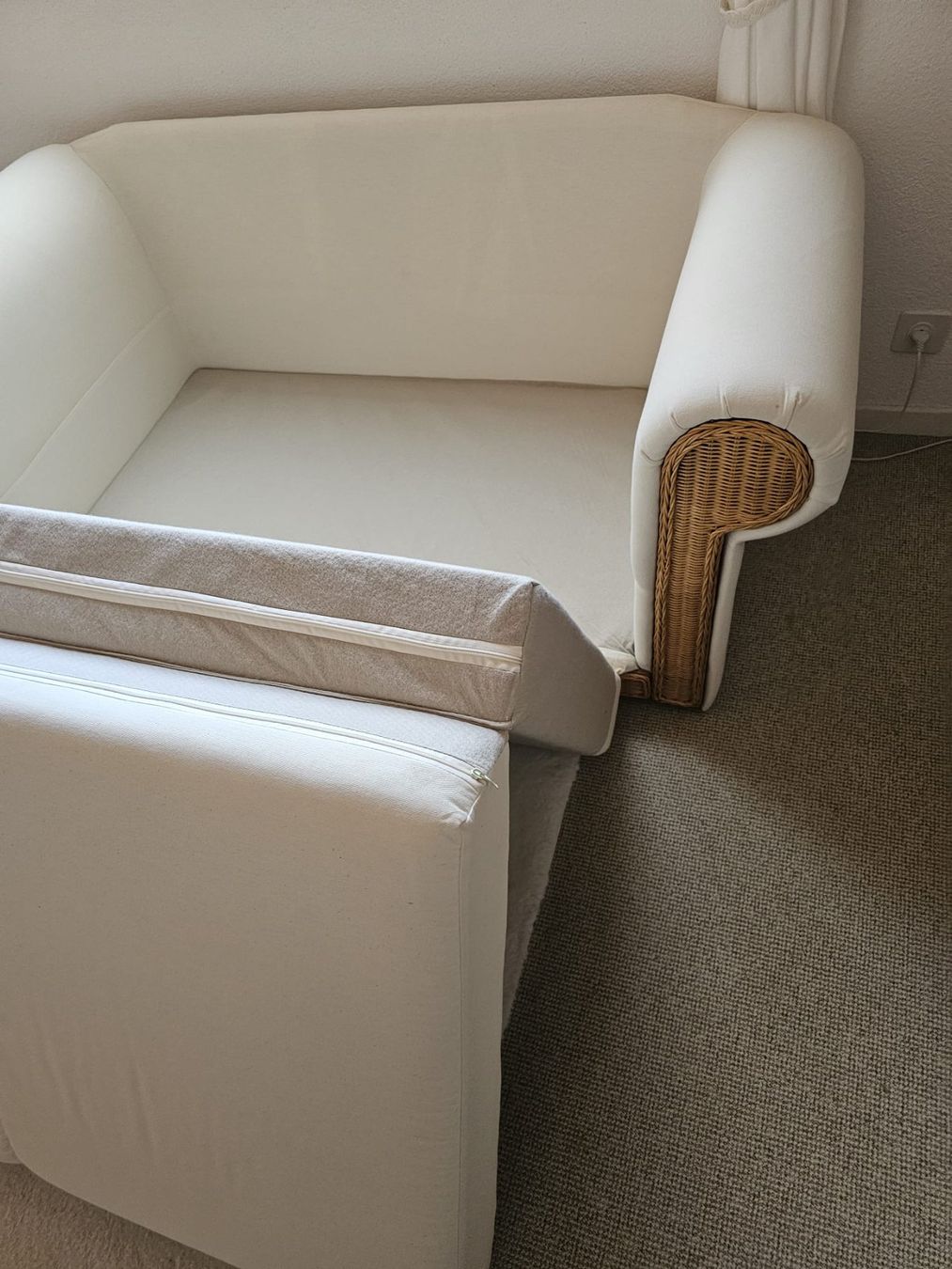 Divani: Rattansofa gepolstert (Schlafsofa) – Usato da mollis venduto da Aragarn99 3