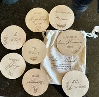 Meilensteine Schwangerschaft aus Holz, Set 15 Stk, NEU