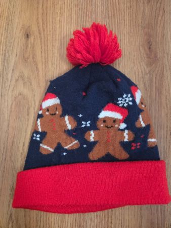Weihnachtsmütze Kinder Gr. 53 - 55, Lebkuchenmännner