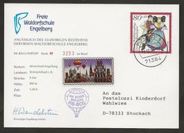 Ballon 1995 Deutschland Engelberg Strümpfelbach Luftpost