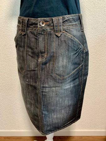 Jeans Jupe grau blau Neu 38
