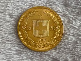 ⭐️ 20 Fr. Helvetia 1886 - TOP Münze