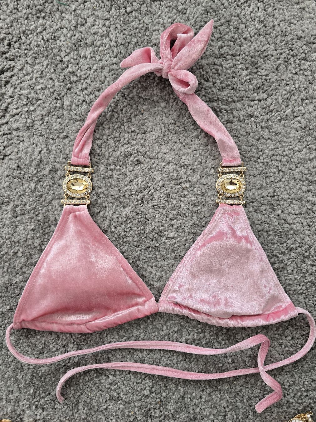 Costumi da bagno & Bikini: Bikini pink Samt Grösse M neu mit Steinen – Nuovo (secondo la descrizione) da Dietikon venduto da Kaska2020 3