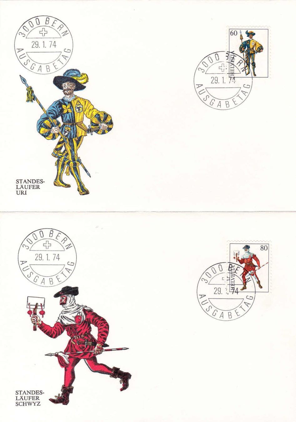 Tutti i francobolli: 1974, INTERNABA Ausschnitte mit off.  ET-Stempel "Bern" – Usato da Wenslingen venduto da riger11 2