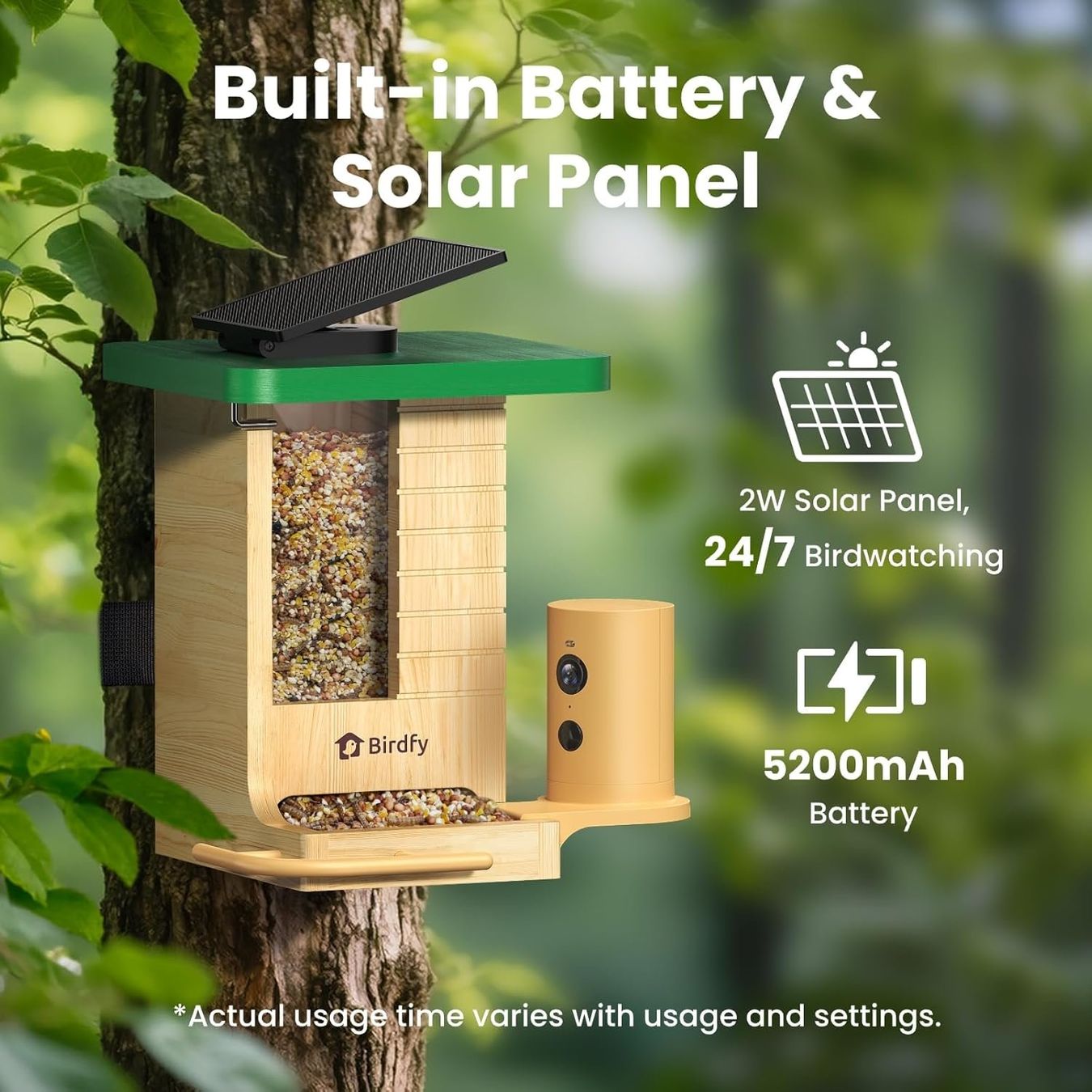 Casette per uccelli: Vogelfutterhaus Kamera Solar KI-Erkennung 1080P App – Nuovo e nell'imballaggio originale da Hallau venduto da Sale50OFF 8