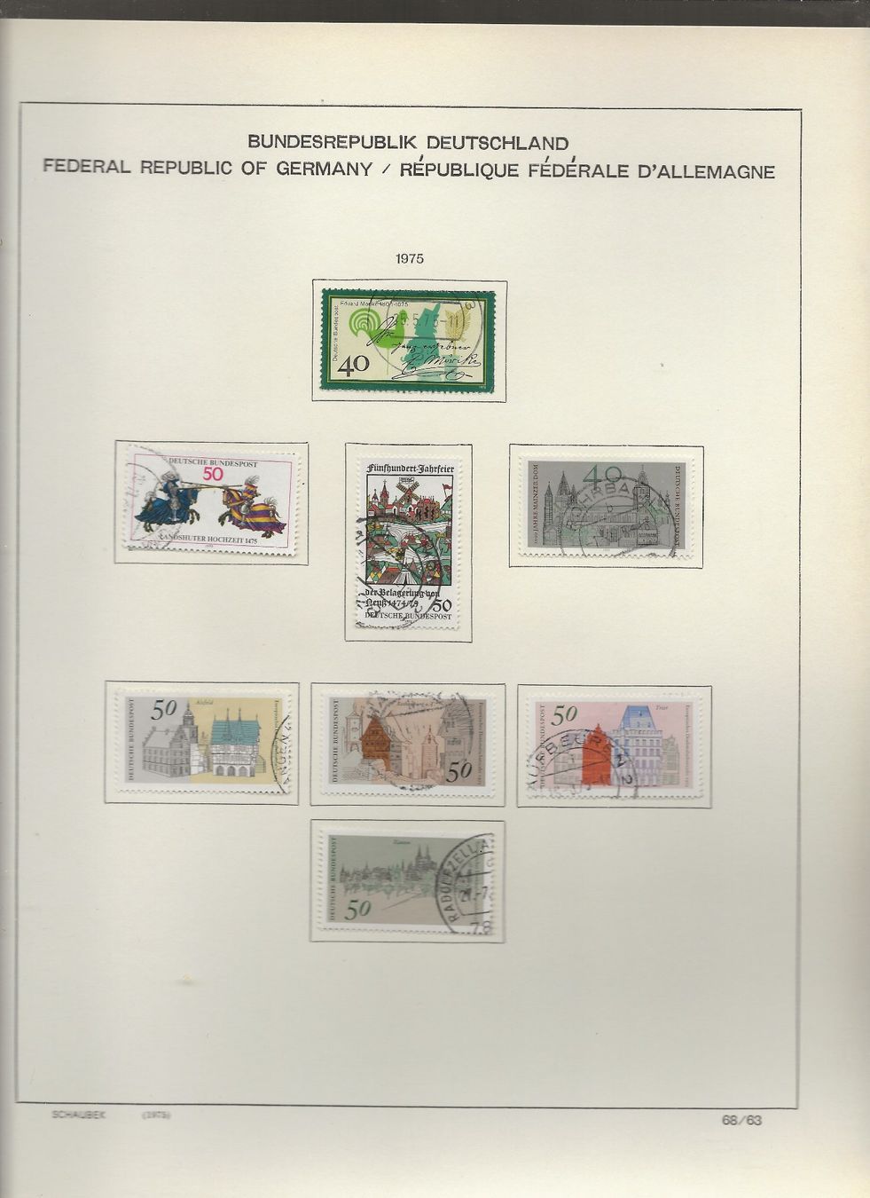 Alle Briefmarken: Marken Deutschland BRD  1975 bis 1976 – Gebraucht aus Au ZH von xelagreb01 3