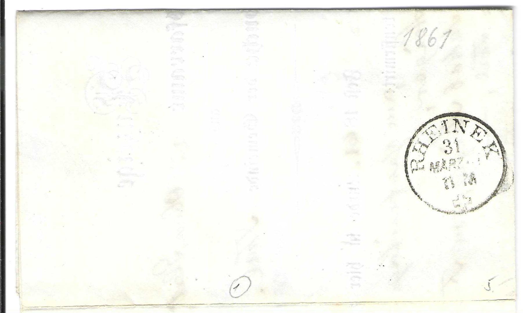 Tutti i francobolli: Faltbrief Thal - Ober-Glatt1861 – Usato da Wildhaus venduto da Brunphil