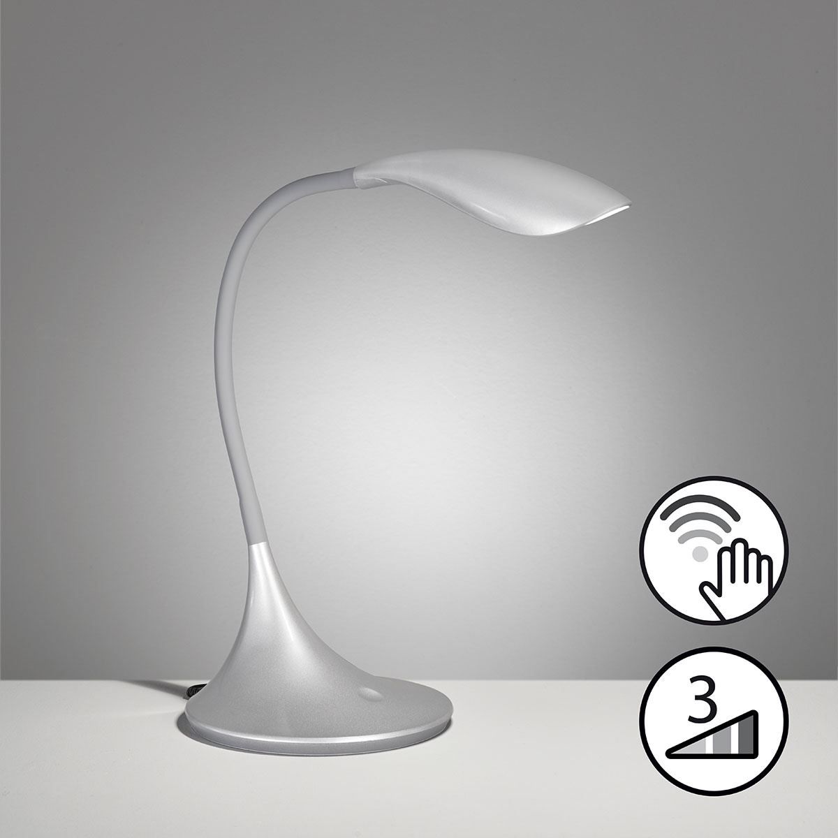 Lampade: LED Tischleuchte, Silber, 38 cm Höhe – Nuovo (secondo la descrizione) da Kreuzlingen venduto da Smart-Light
