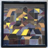 Abstraktes Gemälde "Stadtlandschaft" - auf Stoff gemalt