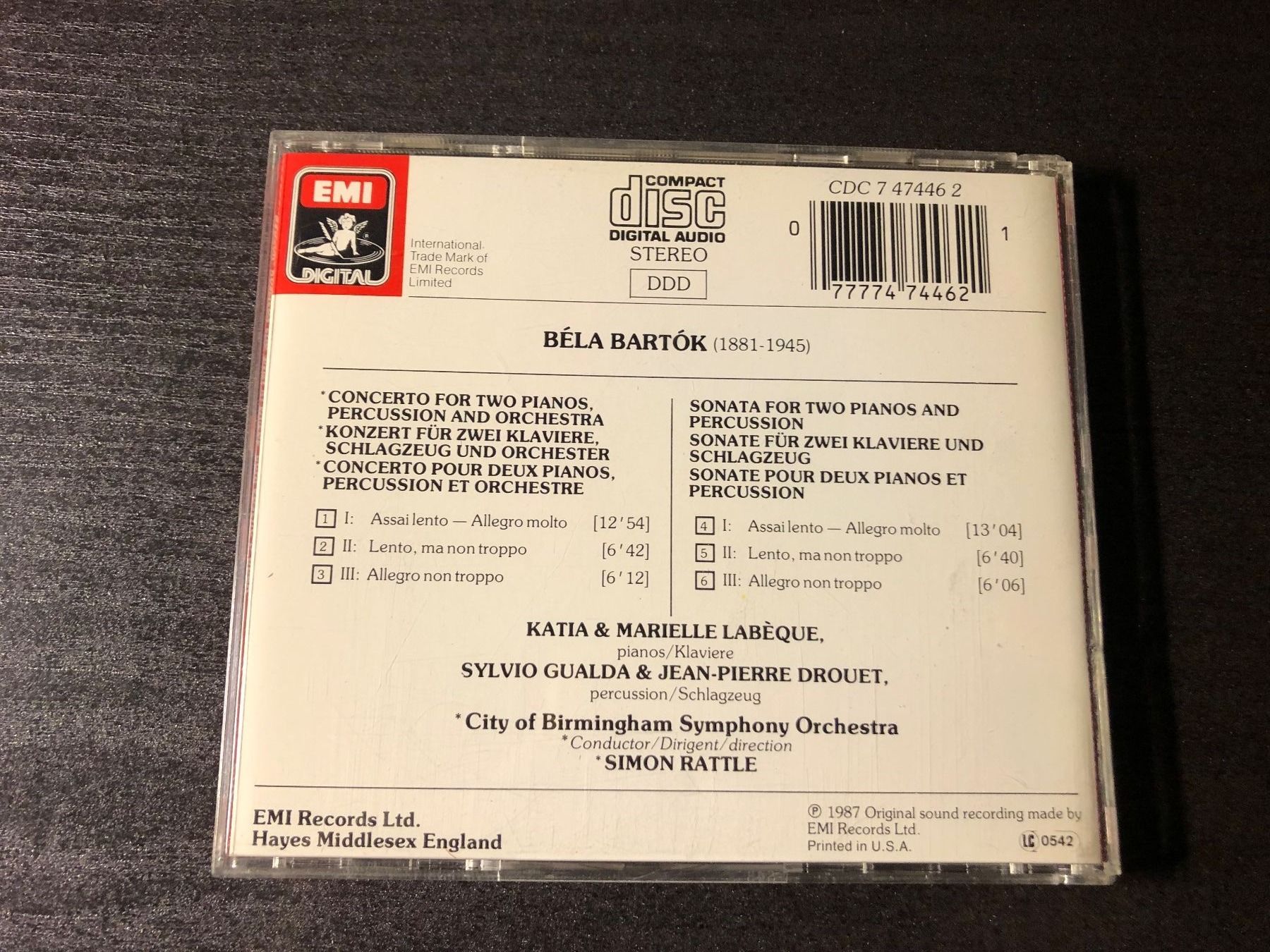 CDs: Bartók: Konzert & Sonate, Labèque, Rattle, CD, Klassik – D'occasion à Schübelbach par Dolly990_2 2