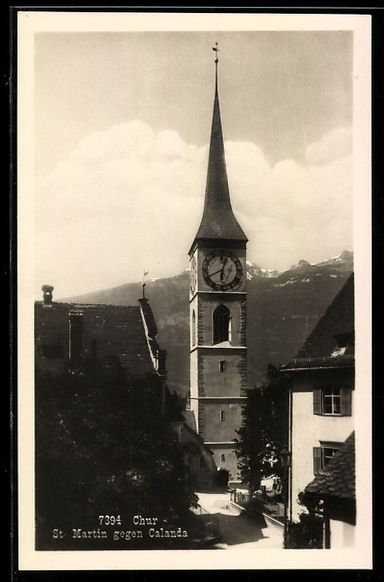 Cartoline postali: AK Chur, St. Martin gegen Calanda – Usato da Berlin venduto da bartko-reher