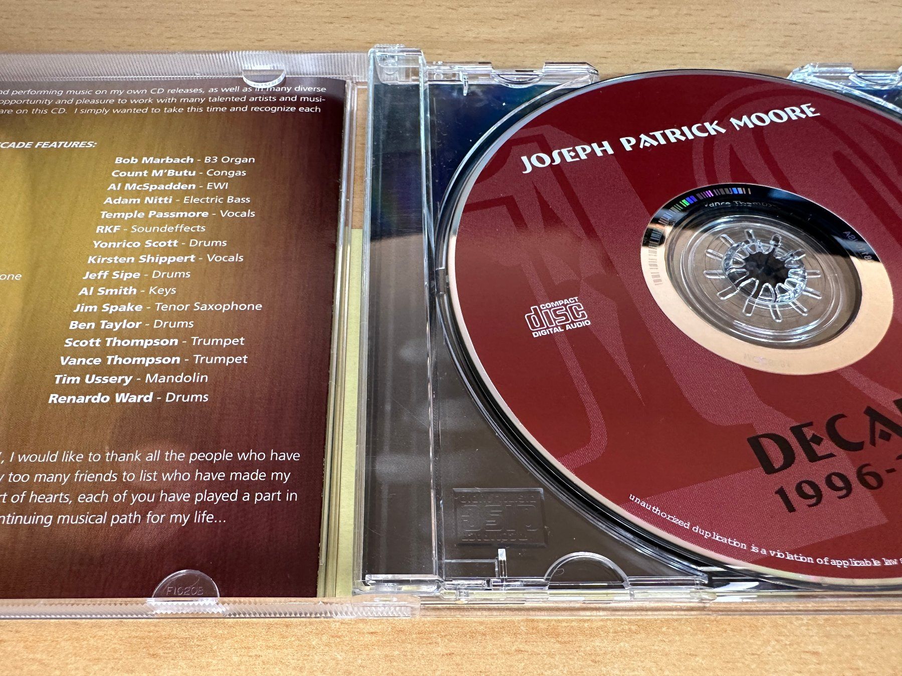 CDs: Joseph Patrick Moore – Decade 1996-2005 – Gebraucht aus Rikon im Tösstal von Alpenmutz 2