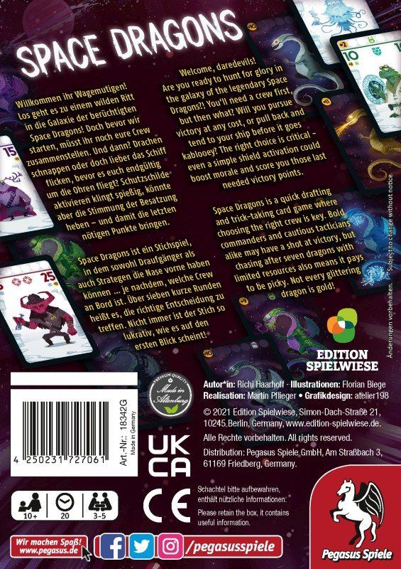Pegasus Spiele Giochi: Spiel Space Dragons – Nuovo e nell'imballaggio originale da Uster venduto da Ludit 1