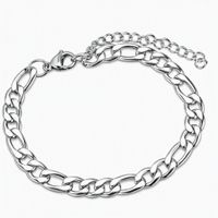breites 7.5mm Armband Figaro Edelstahl, 20+5cm